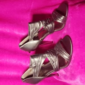 Silver, Guess high heels, size 7
